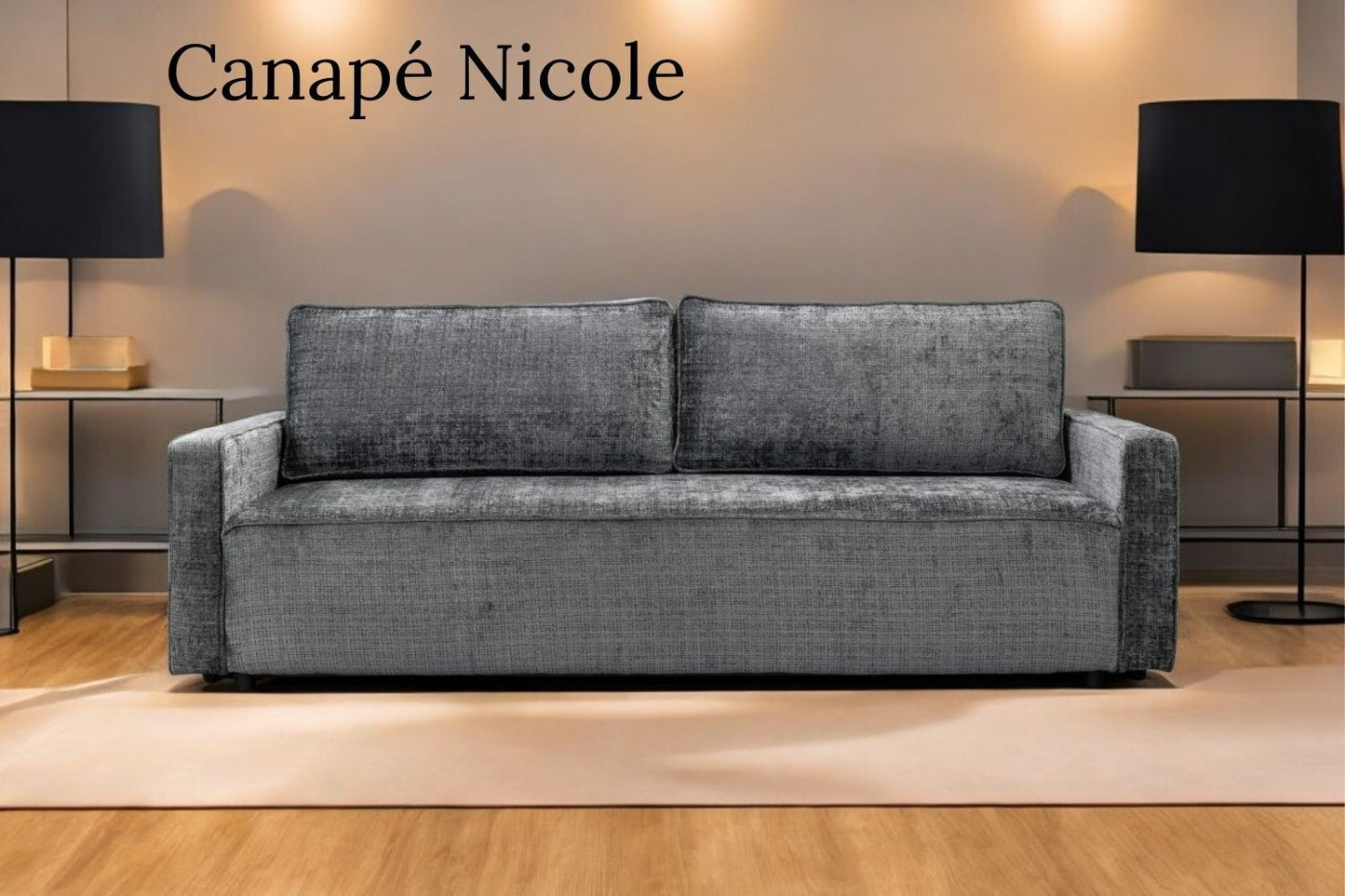 CANAPÉ « NICOLE » CONVERTIBLE GRIS OU BEIGE