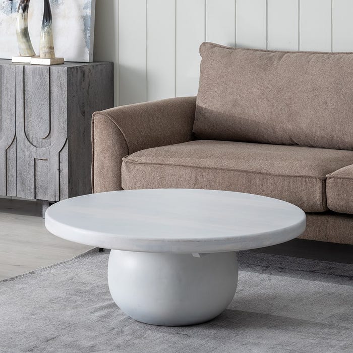 TABLE BASSE RONDE  "WHITE"