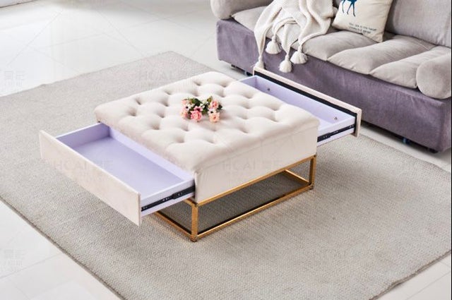 TABLE BASSE VELOURS "CLASSY"